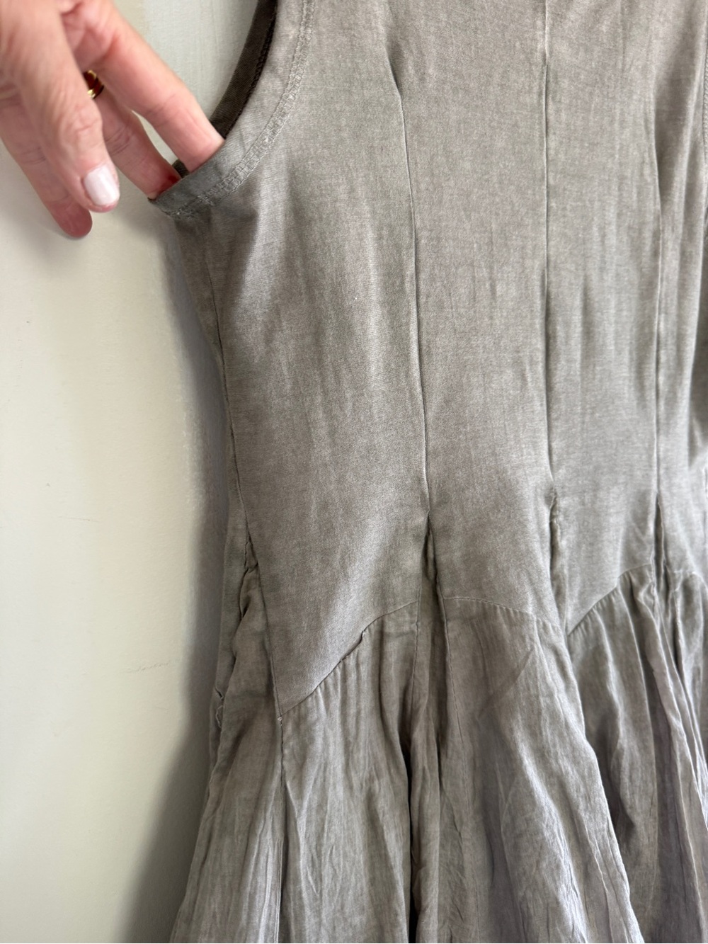 Nu-Look Sleeveless Taupe Adjustable Balloon Hem Midi Dress Size Lg - Picture 11 of 15